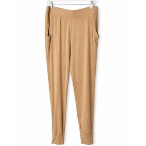 Plain Jane light brown pull on Jogger Lounge Pants with pockets Size Medium